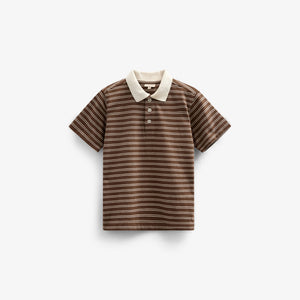 Striped Jersey Poloshirt - Tween - Dark Brown | 101174 Otto