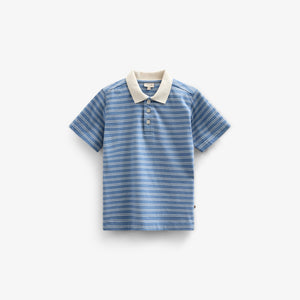 Striped Jersey Poloshirt - Kids - Dusty Blue | 101175 Otto