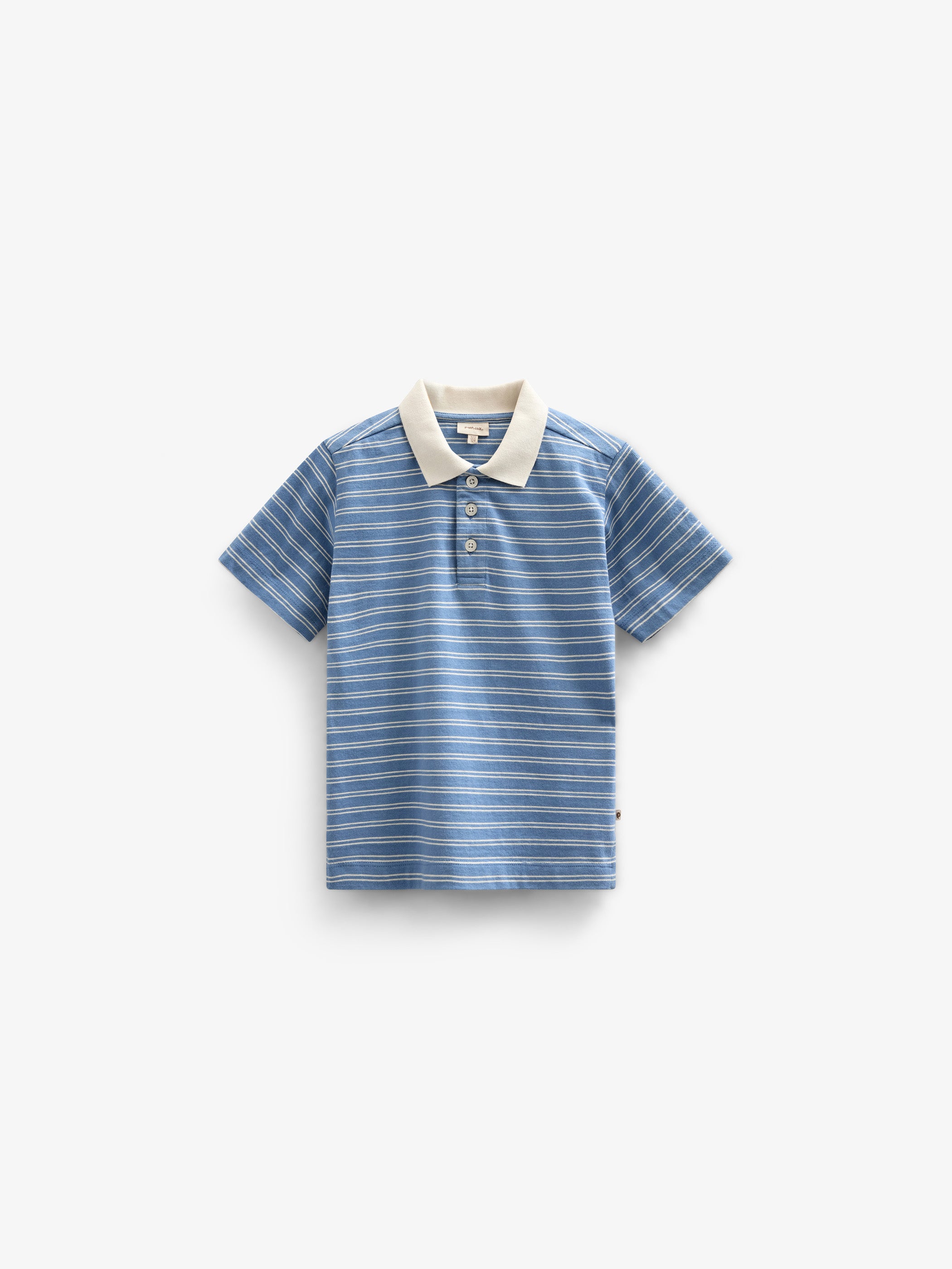 Striped Jersey Poloshirt - Kids - Dusty Blue | 101175 Otto