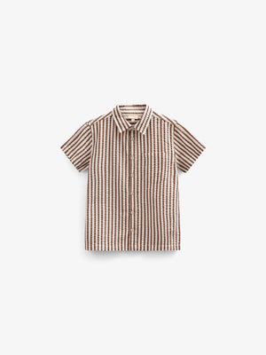 Striped Seersucker Shirt - Tween - Brown | 101186 Frank