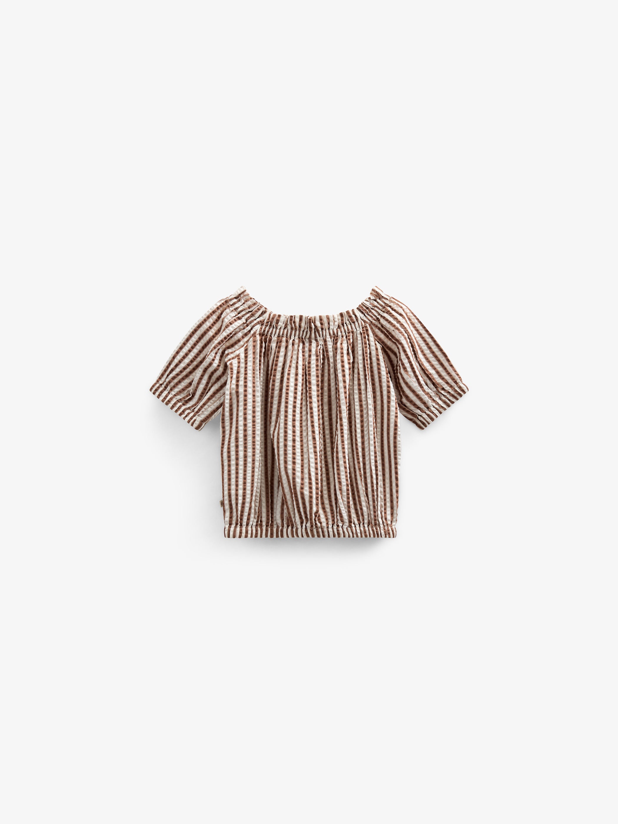 Striped Seersucker Top - Tween - Brown | 101192 Nadia