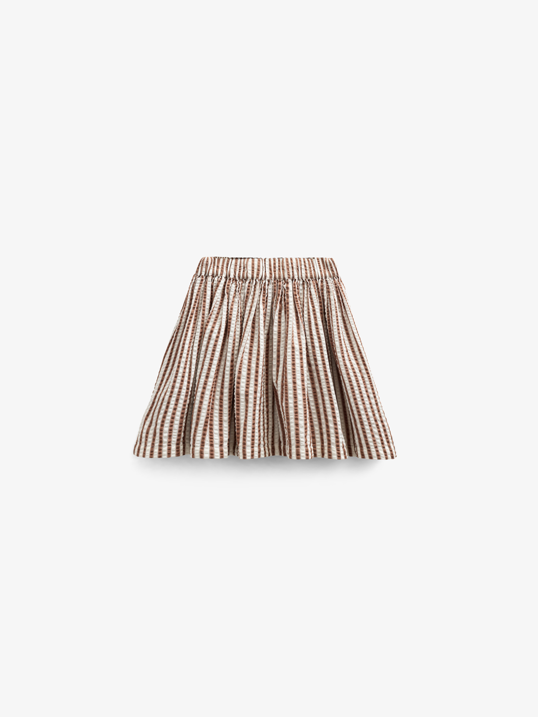 Striped Seersucker Skirt - Tween - Brown | 101194 Nadia