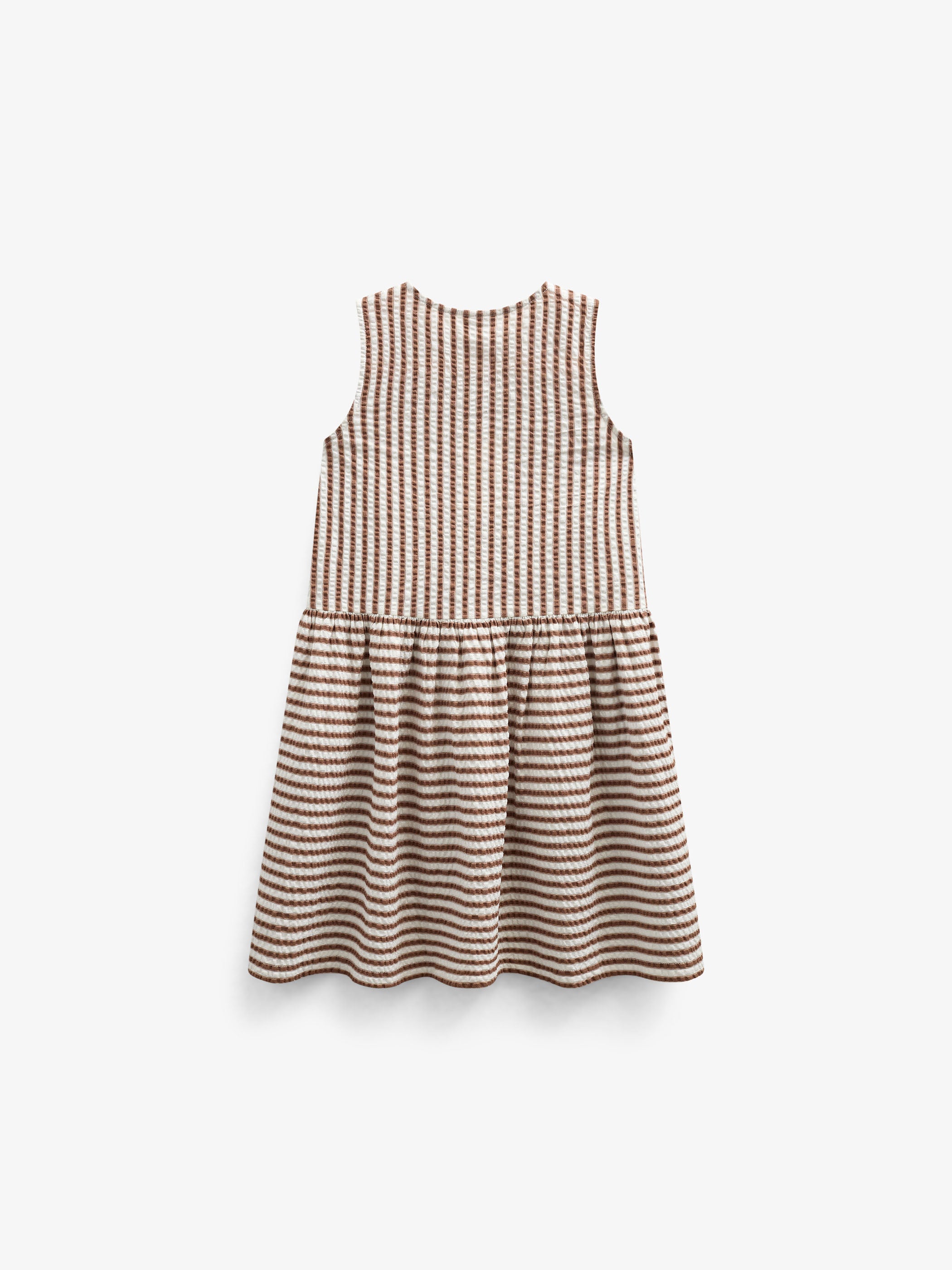 Striped Seersucker Dress - Tween - Brown | 101196 Nadia