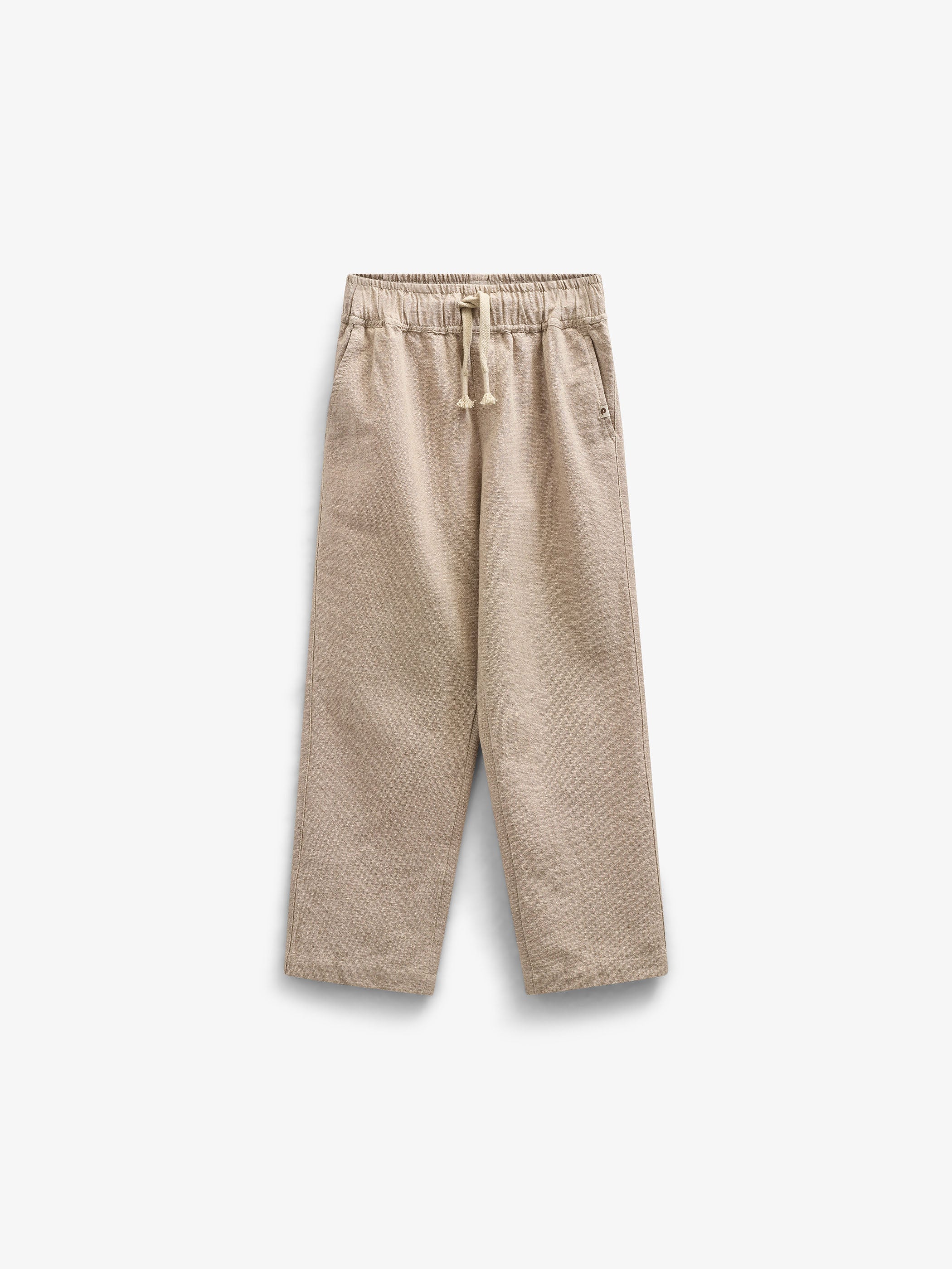 Textured Woven Cotton Trousers - Kids - Sand | 101199 Walter
