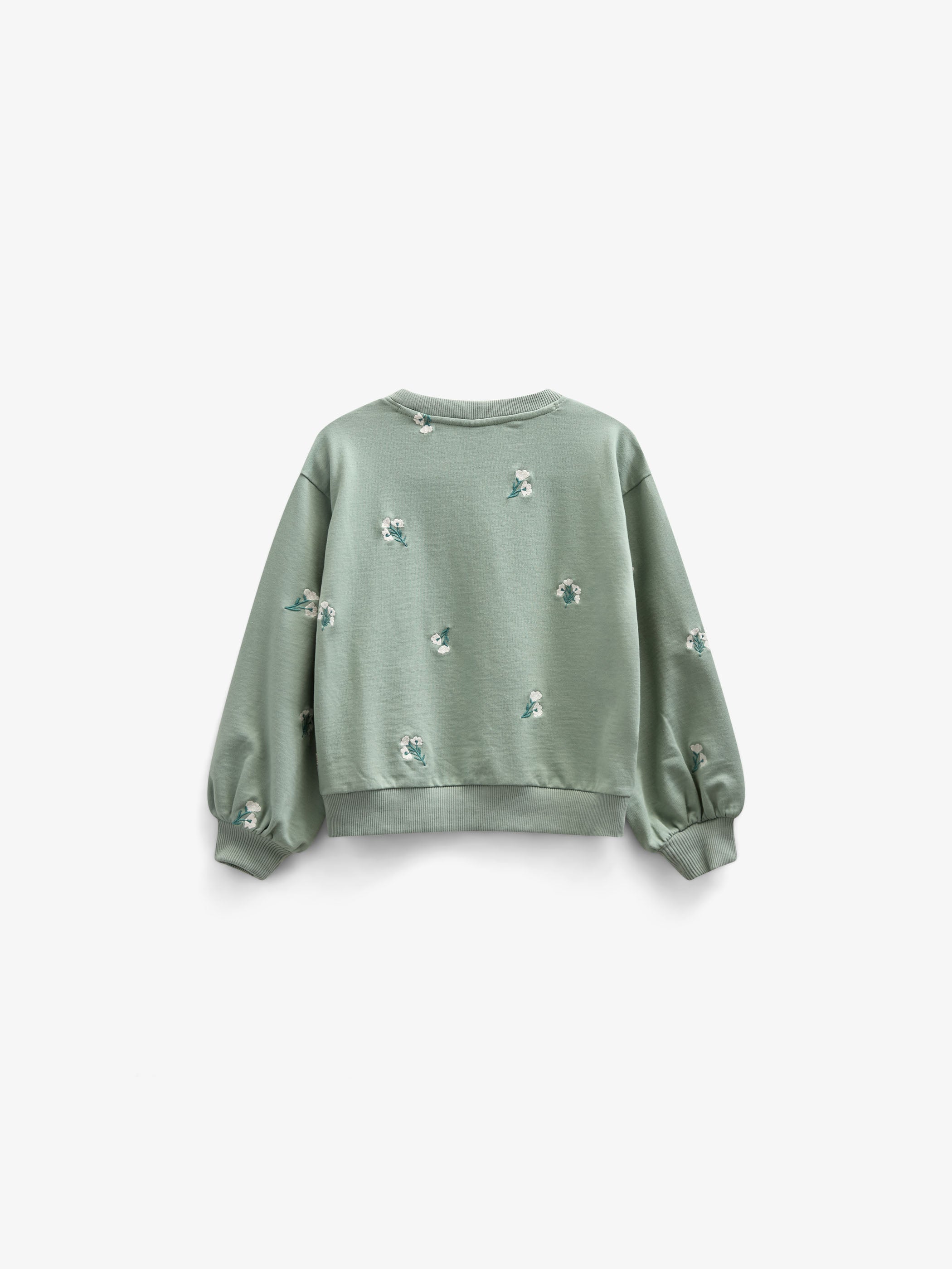 Embroidered Crewneck Sweatshirt - Kids - Dusty Green | 101211 Kimber