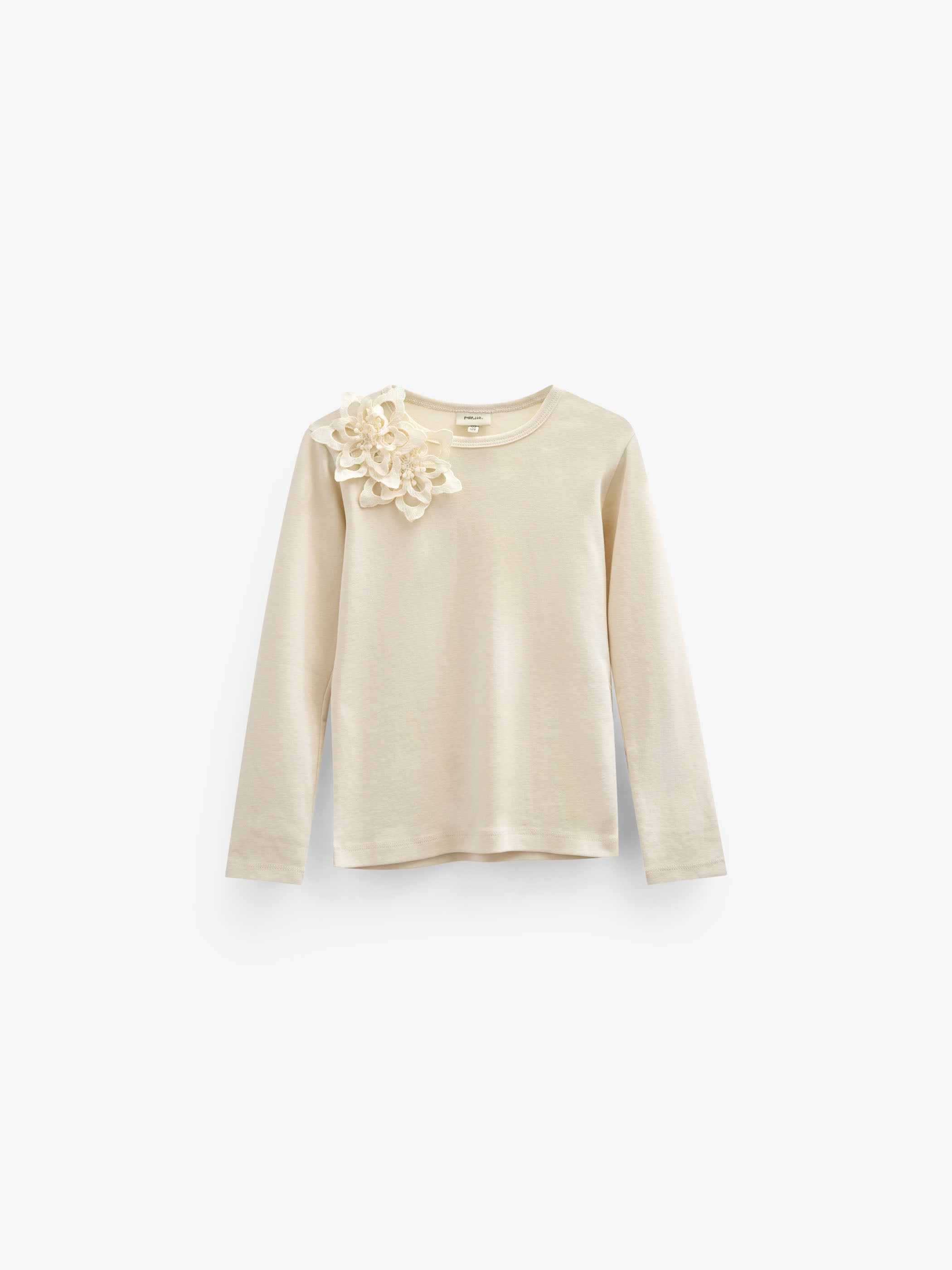 T-shirt with Flower Application - Tween - Offwhite | 101232 Sarah