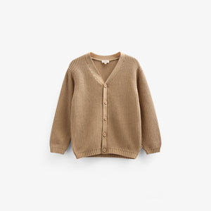 Brioche Stitch Cardigan - Kids - Beige | 101245 Clark