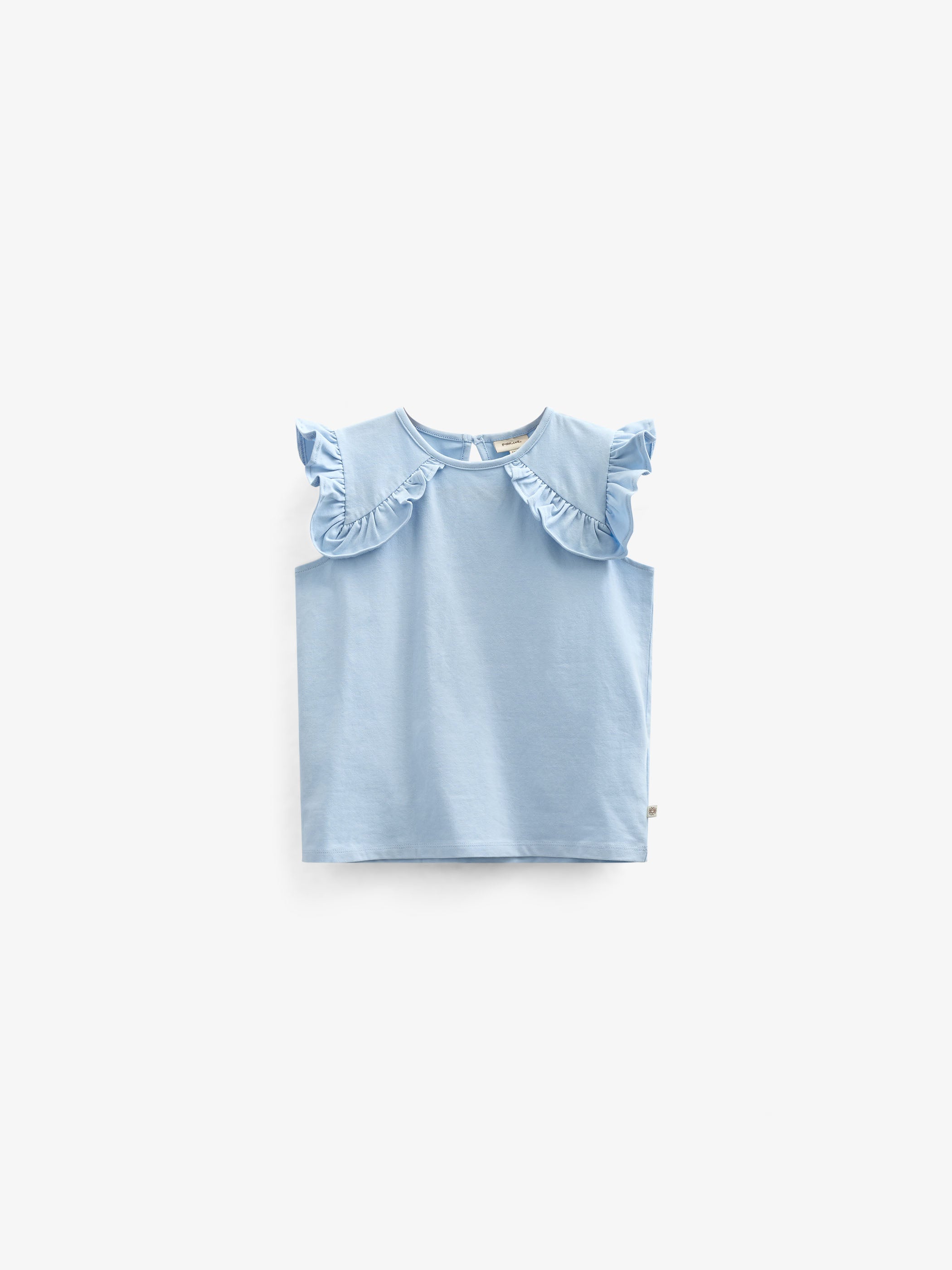 Frill Jersey Top - Kids - Powder Blue | 101267 Selma