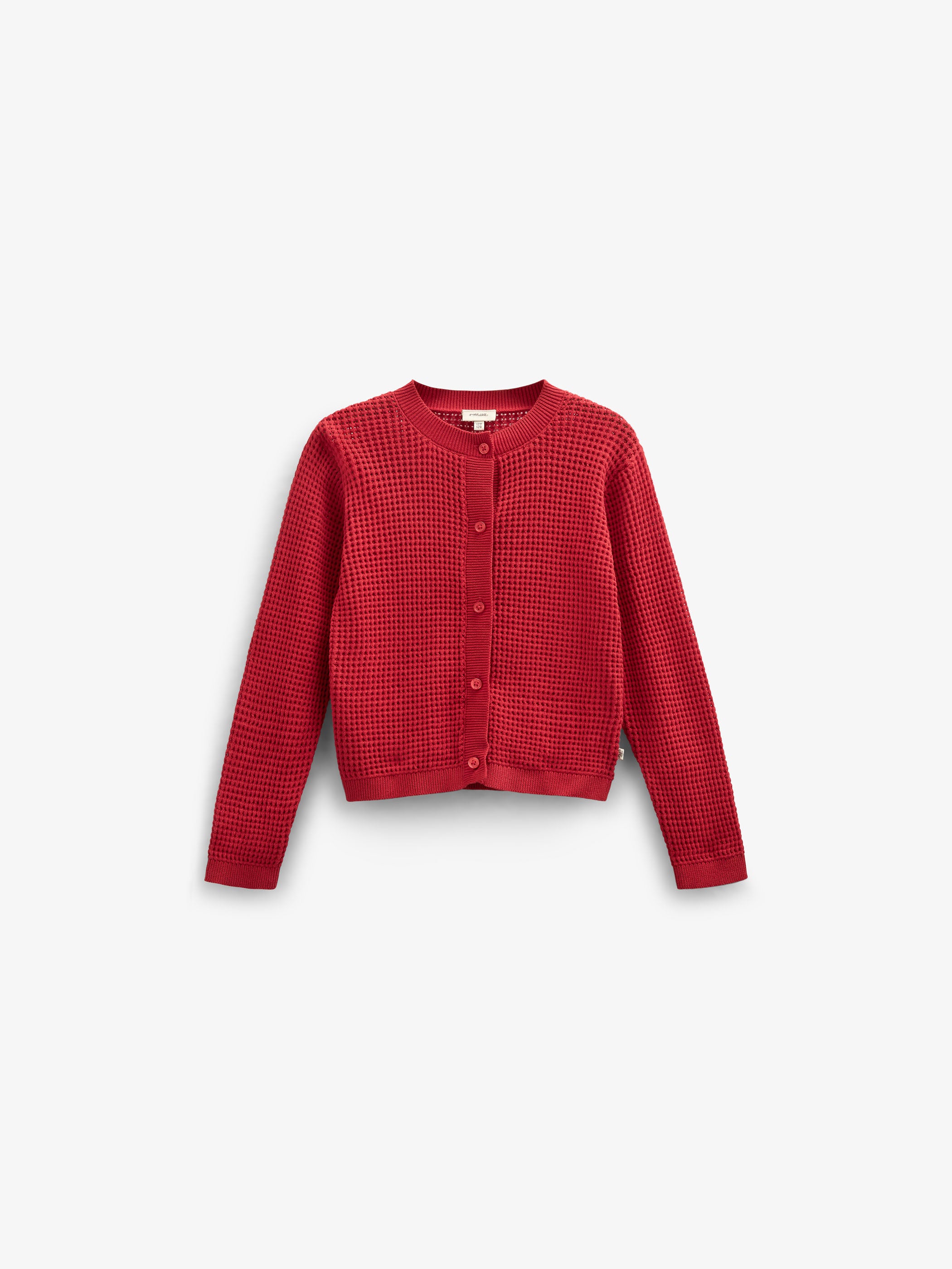 Cotton Knit Cardigan - Kids - Cherry Red | 101269 Katie