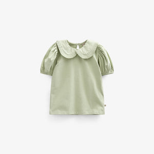 Jersey Blouse with Collar - Kids - Powder Green | 101279 Nini