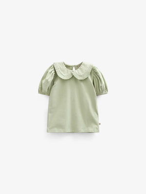 Jersey Blouse with Collar - Kids - Powder Green | 101279 Nini