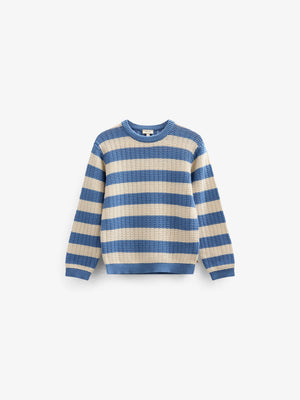 Knit Striped - Tween - Dusty Blue / Offwhite | 101284 Brady