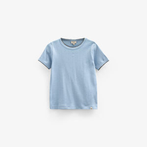 Pointelle t-shirt with contrast picot - Tween - Powder Blue | 101286 Drew