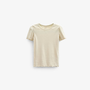 Modal Rib T-shirt - Kids - OffWhite | 101304 Lottie
