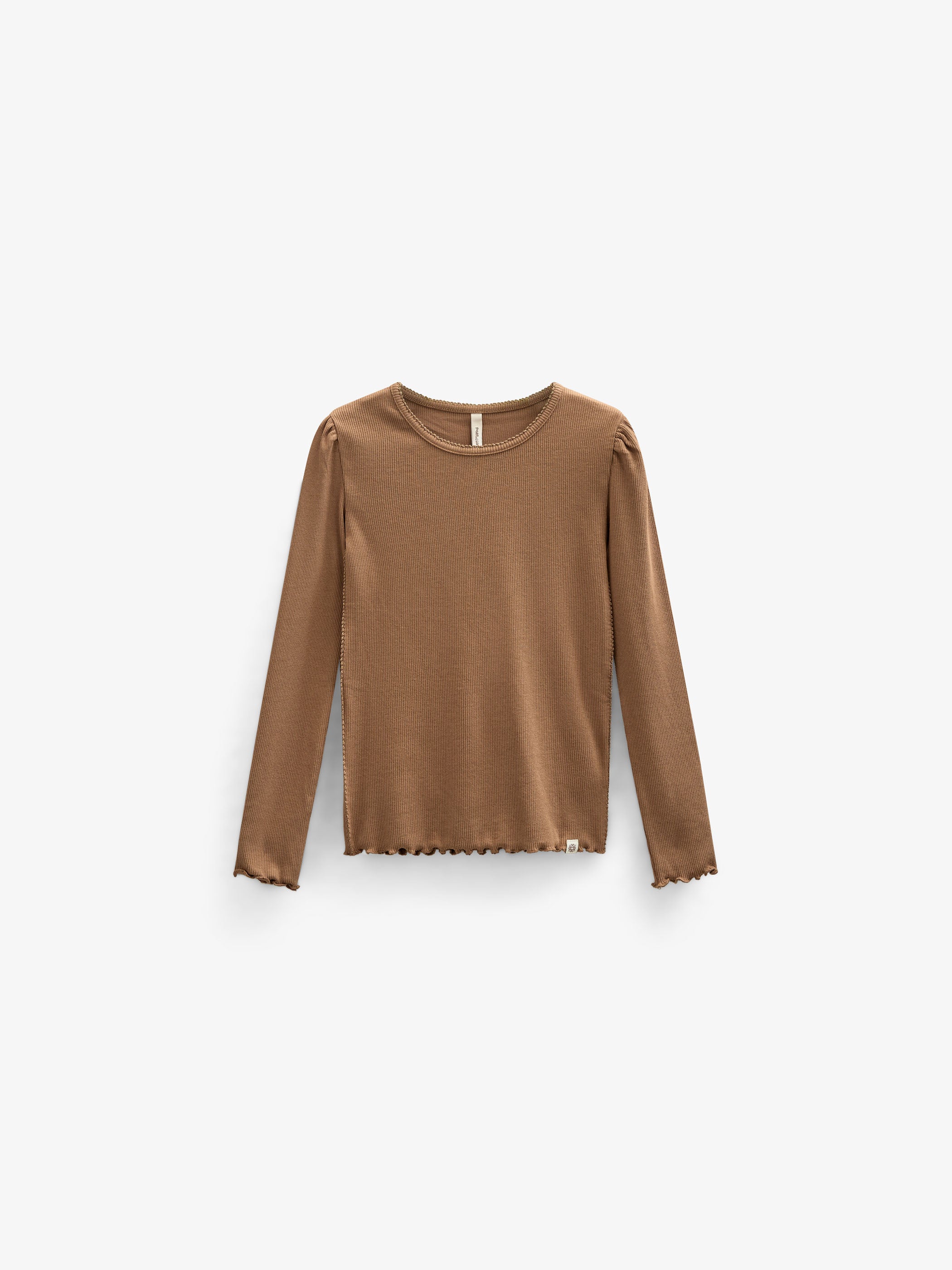 Modal Rib Long Sleeved T-shirt - Kids - Coconut | 101308 Lottie