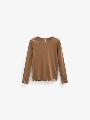 Modal Rib Long Sleeved T-shirt - Tween - Coconut | 101309 Lottie