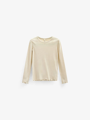 Modal Rib Long Sleeved T-shirt - Kids - OffWhite | 101312 Lottie
