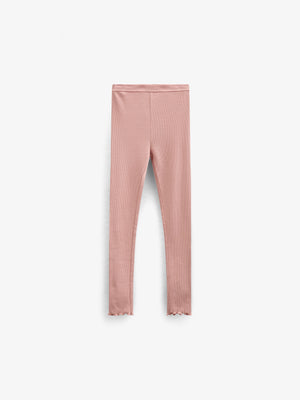 Modal Rib Leggings - Kids - Rose Tan | 101322 Lottie