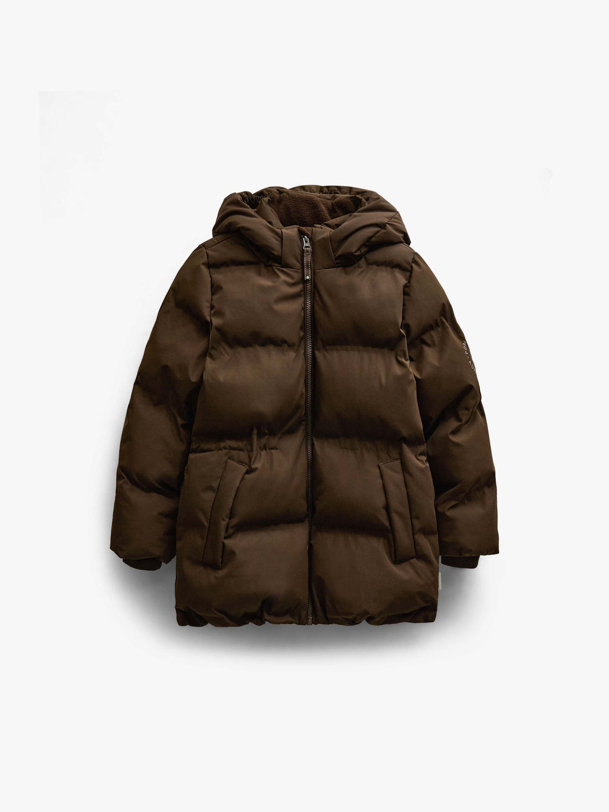 Winter Puffer Jacket with Drawstring - Tween - Dark Brown | 101414 Elenor