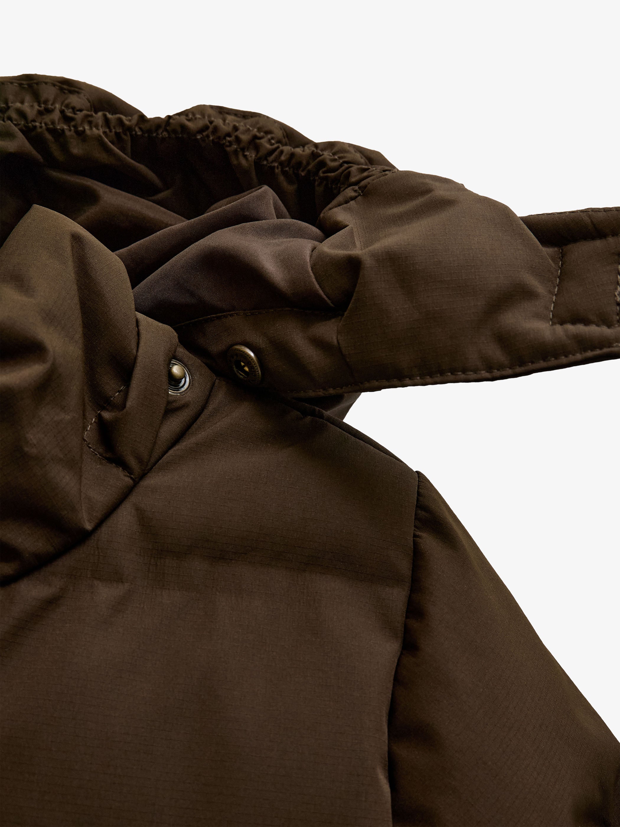 Winter Puffer Jacket with Drawstring - Kids - Dark Brown | 101413 Elenor