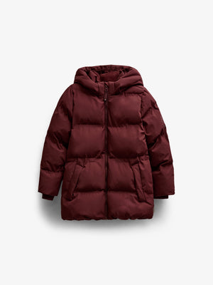 Winter Puffer Jacket with Drawstring - Tween - Bordeaux | 101416 Elenor