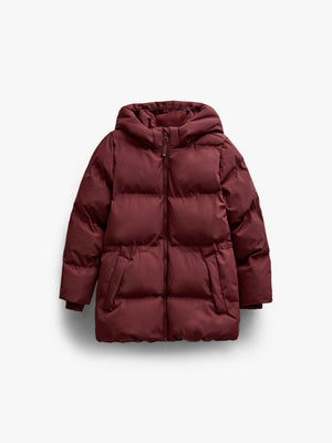 Winter Puffer Jacket with Drawstring - Tween - Bordeaux | 101416 Elenor