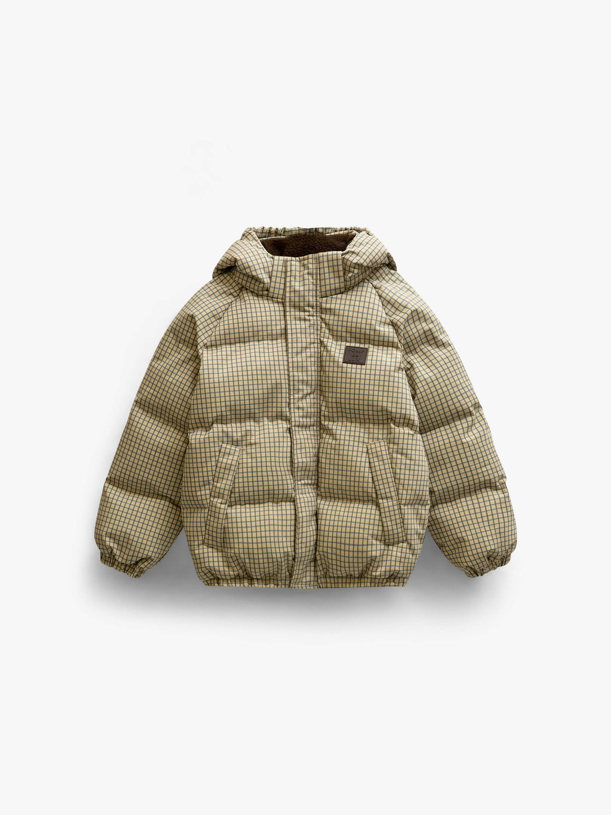 Checked Puffer Jacket - Kids - Brown | 101422 Riley