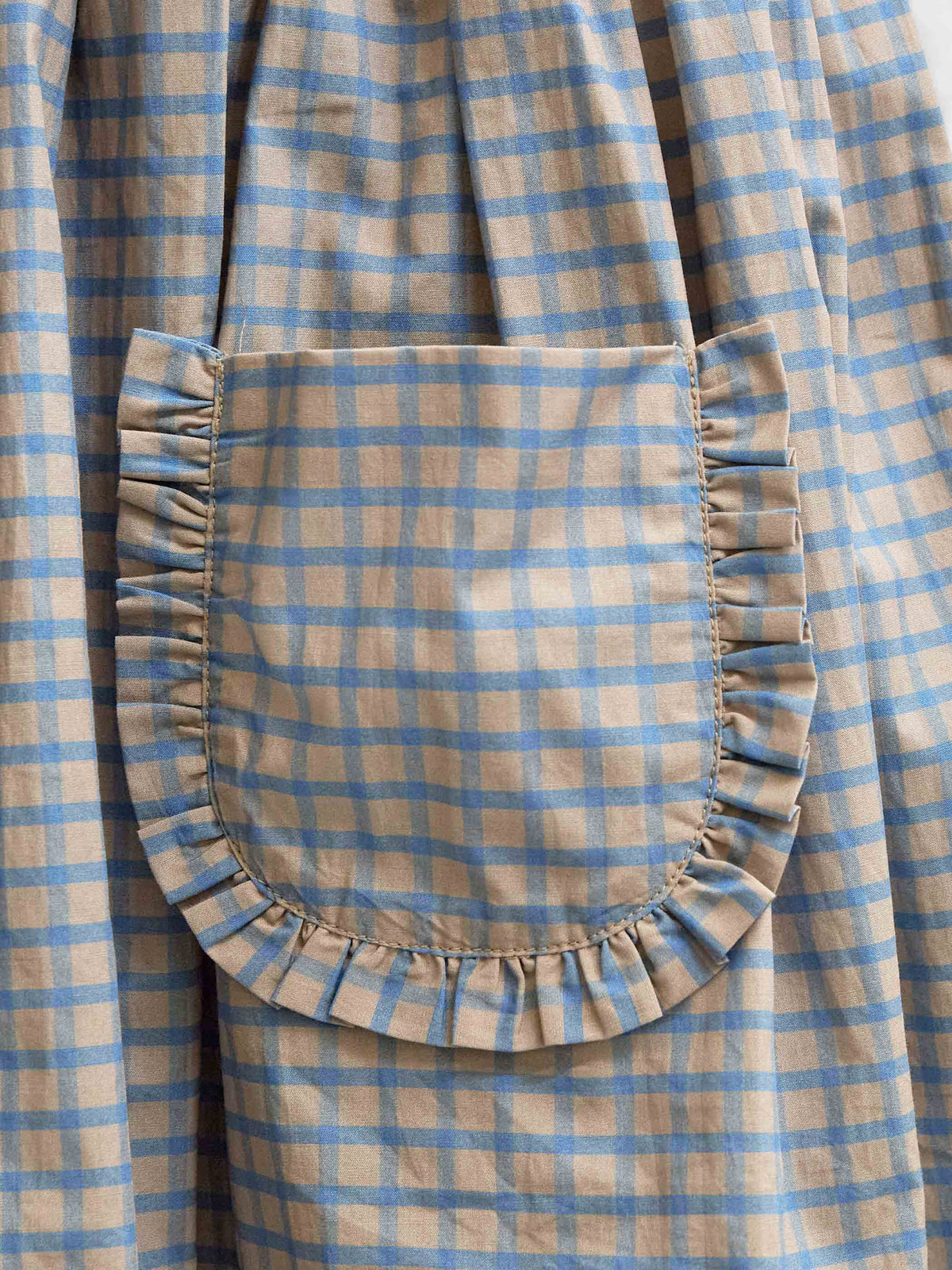 Frill Pocket Poplin Skirt - Tween - Blue Check | 101446 Julia