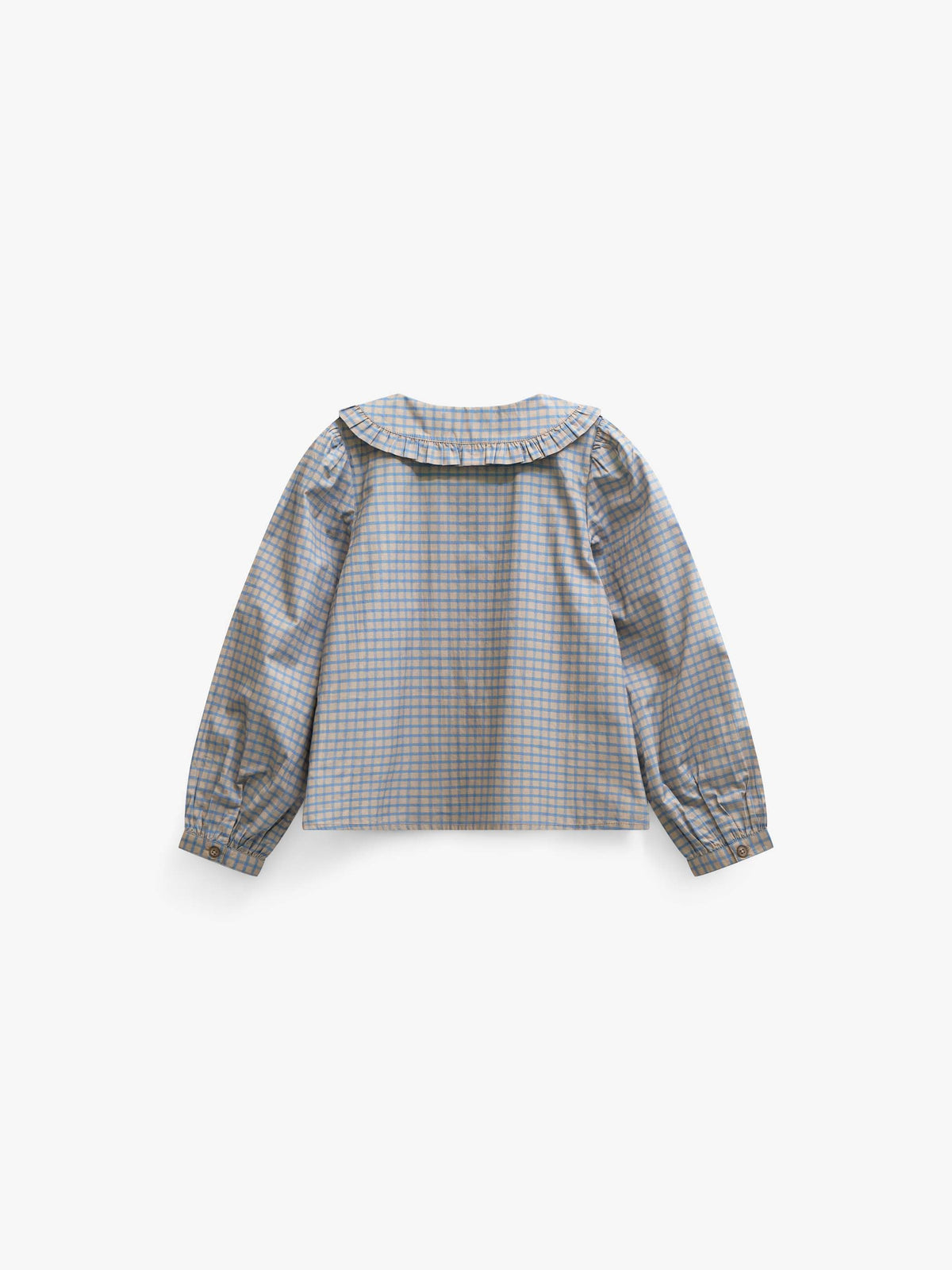 Frill Collar Poplin Blouse - Tween - Blue Check | 101452 Julia