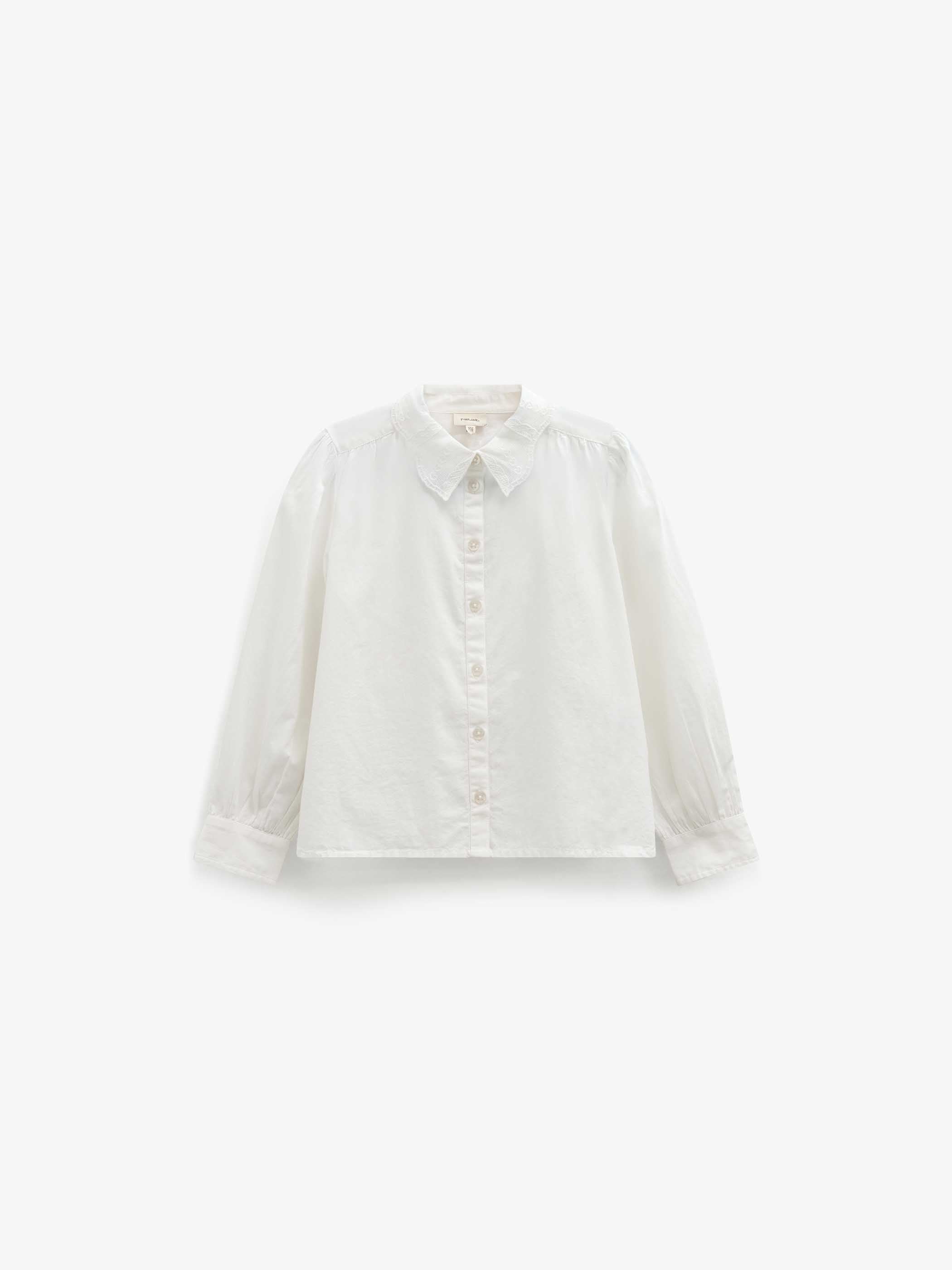 Cotton Shirt with Lace Collar - Tween - Offwhite | 101460 Holly