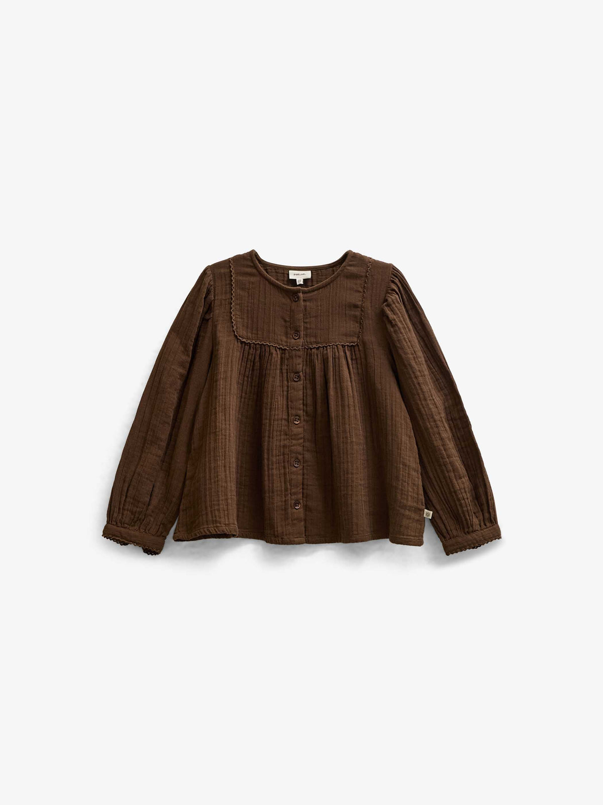 Double Gauze Cotton Blouse - Kids - Brown | 101463 Celina