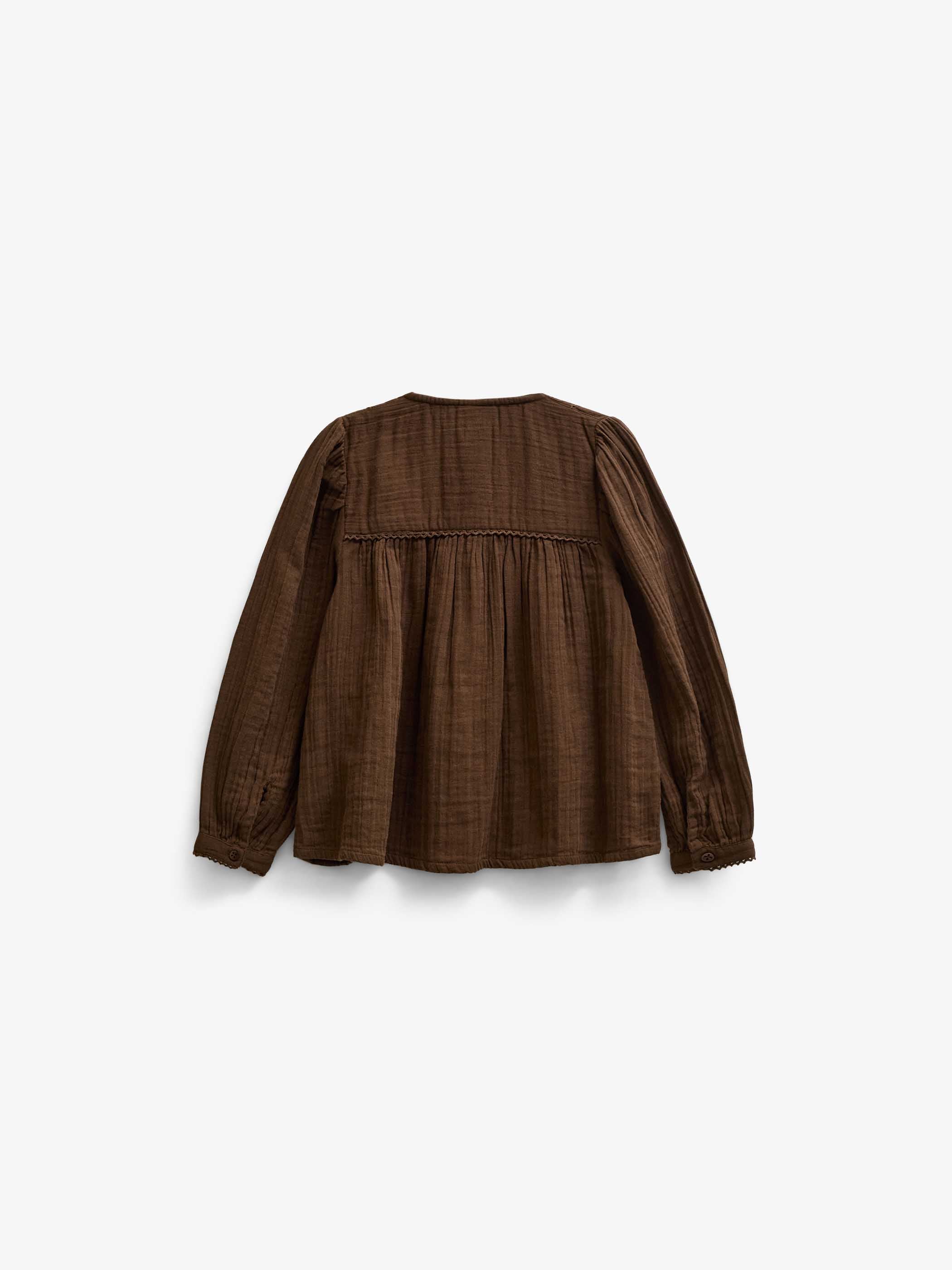 Double Gauze Cotton Blouse - Kids - Brown | 101463 Celina