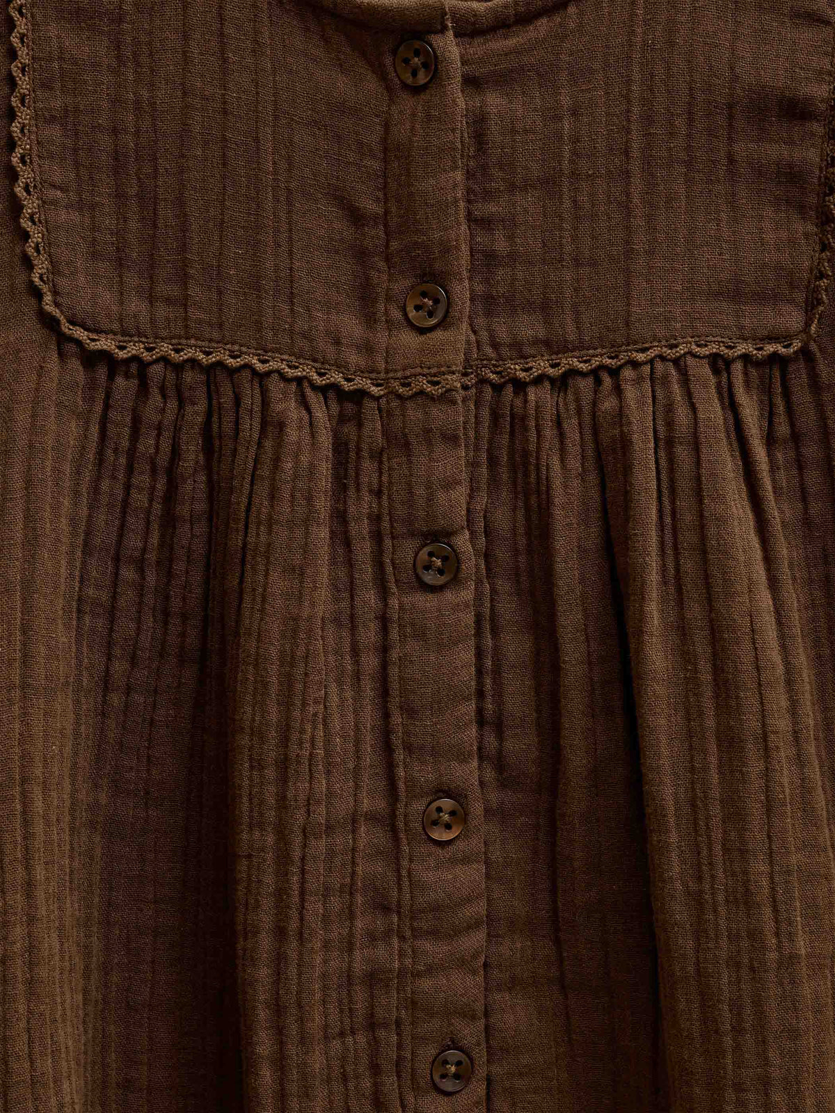 Double Gauze Cotton Blouse - Kids - Brown | 101463 Celina