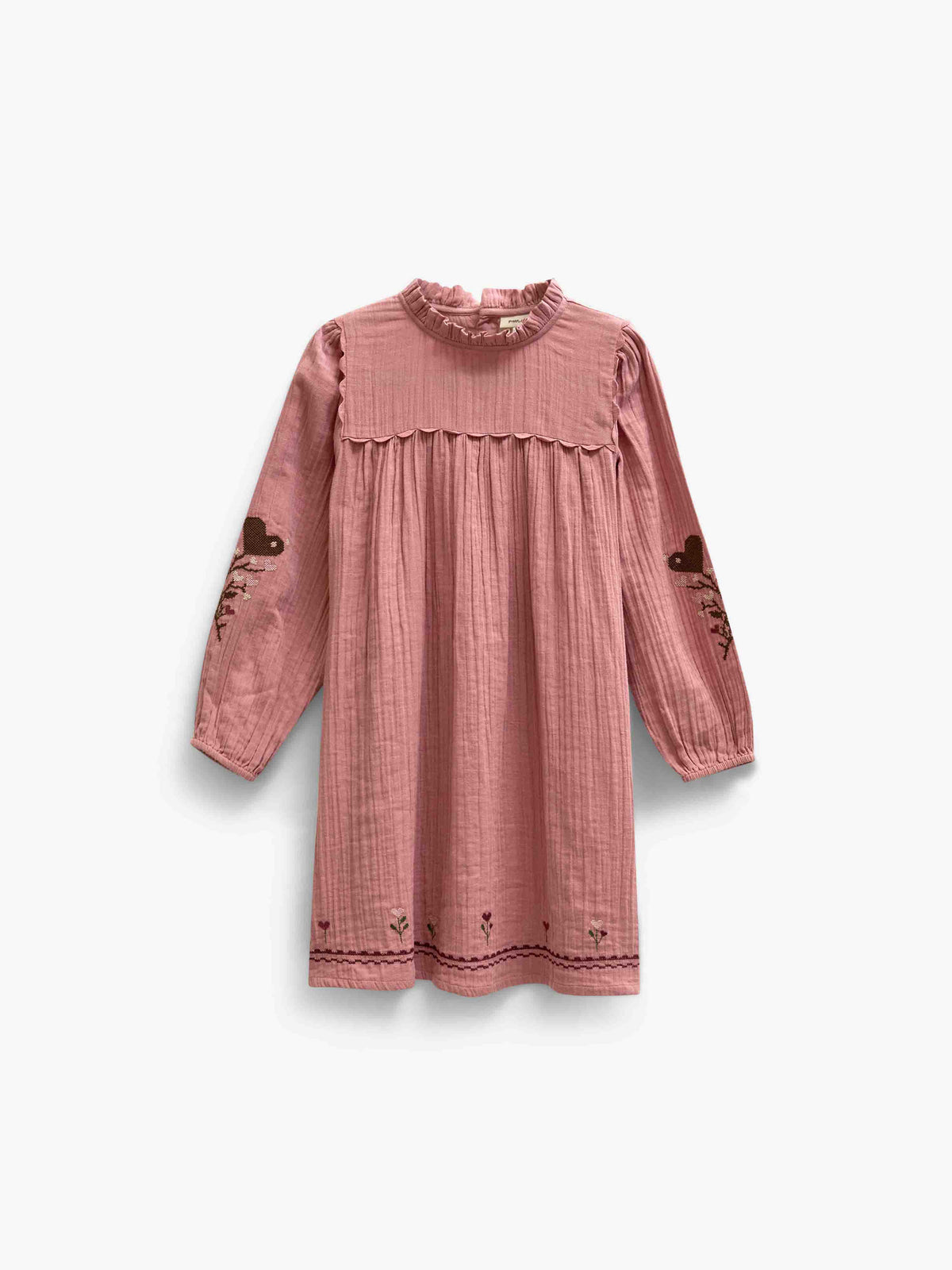 Cross-Stitch Double Gauze Dress - Tween - Dusty Rose | 101466 Laureen
