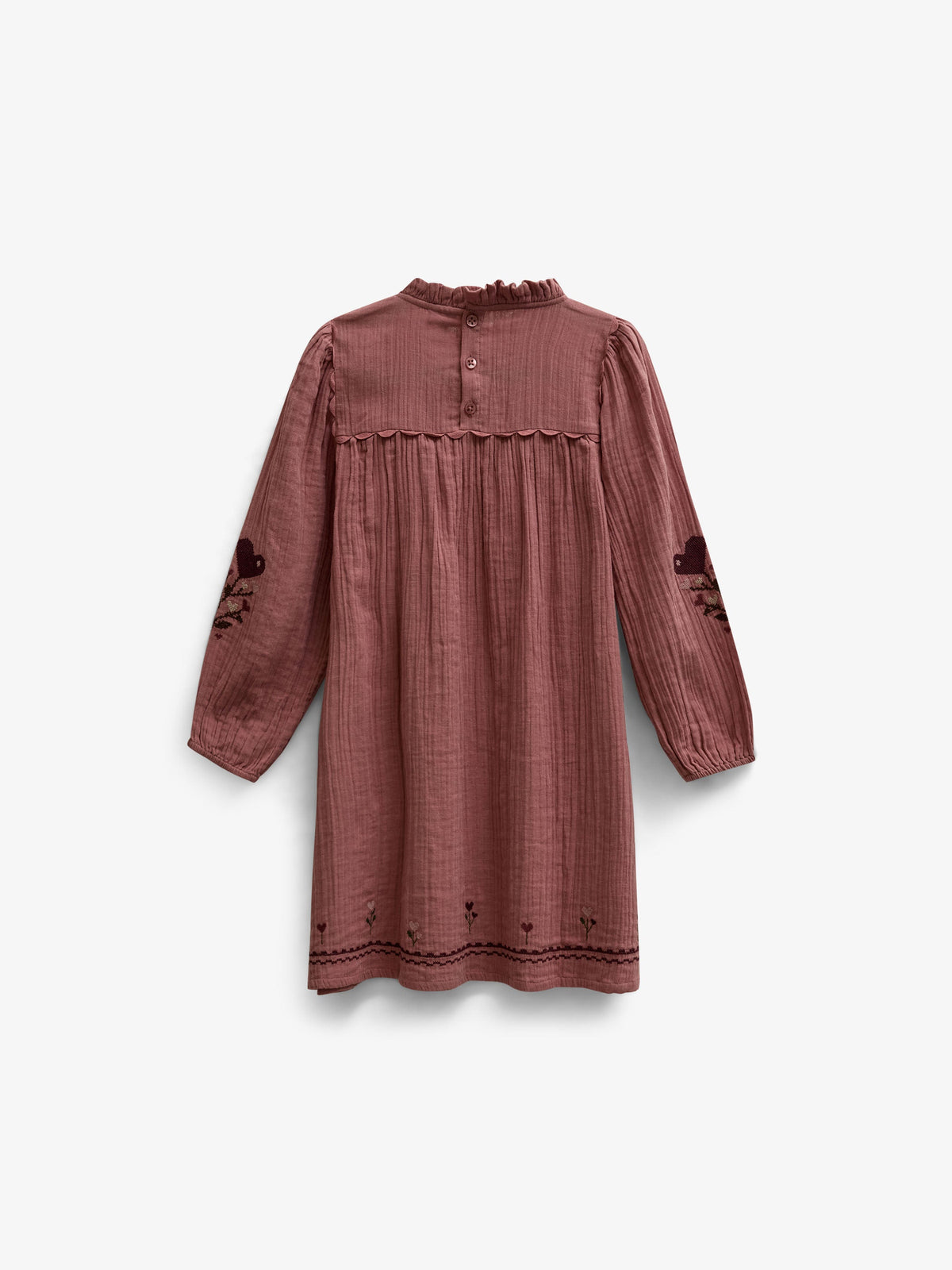 Cross-Stitch Double Gauze Dress - Tween - Dusty Rose | 101466 Laureen