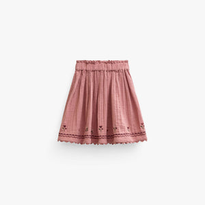 Cross-Stitch Double Gauze Skirt - Kids - Dusty Rose | 101469 Laureen