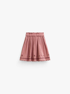 Cross-Stitch Double Gauze Skirt - Kids - Dusty Rose | 101469 Laureen