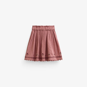 Cross-Stitch Double Gauze Skirt - Kids - Dusty Rose | 101469 Laureen