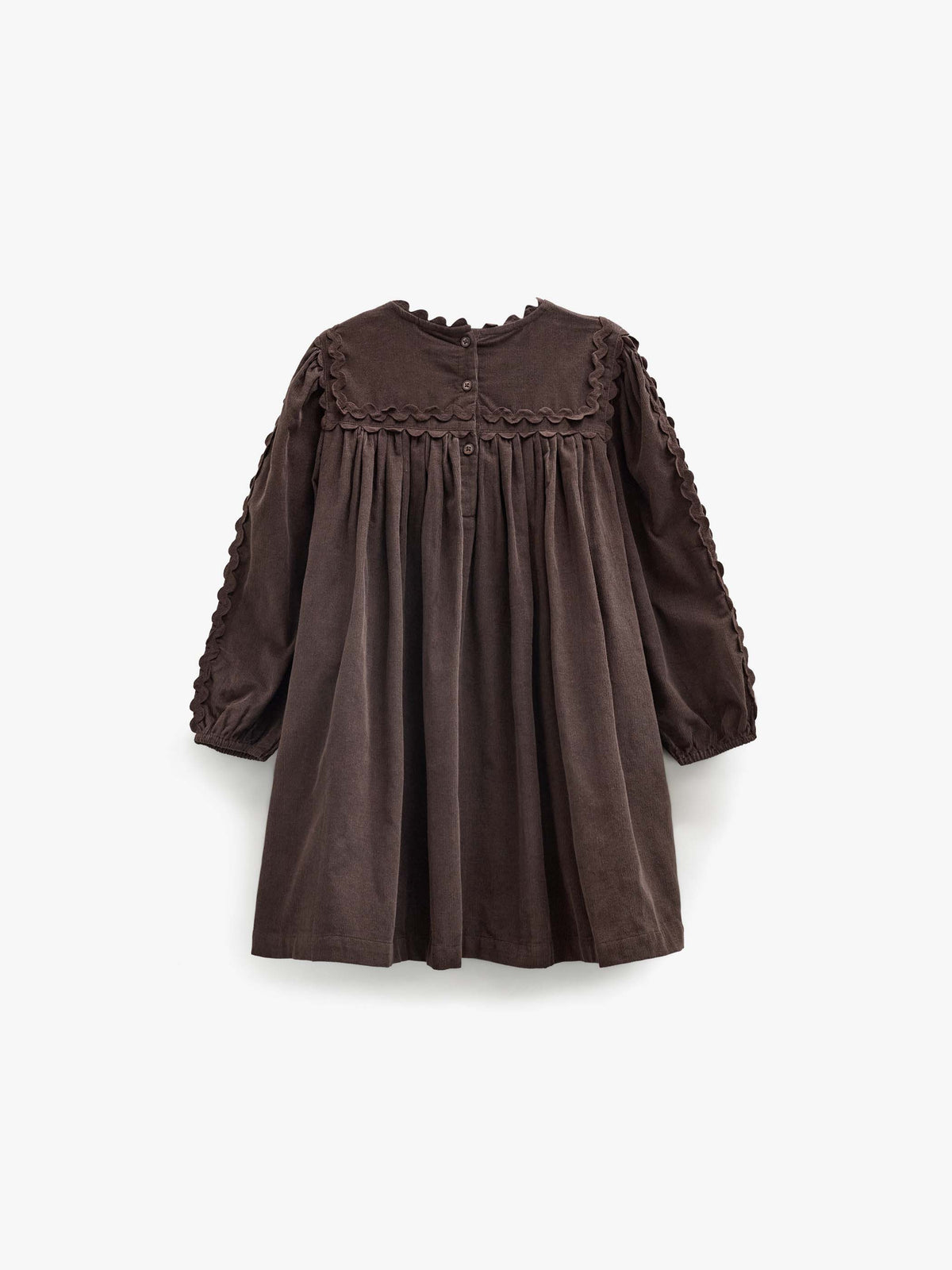 Ric Rac Corduroy Dress - Kids - Dark Brown | 101473 Sille