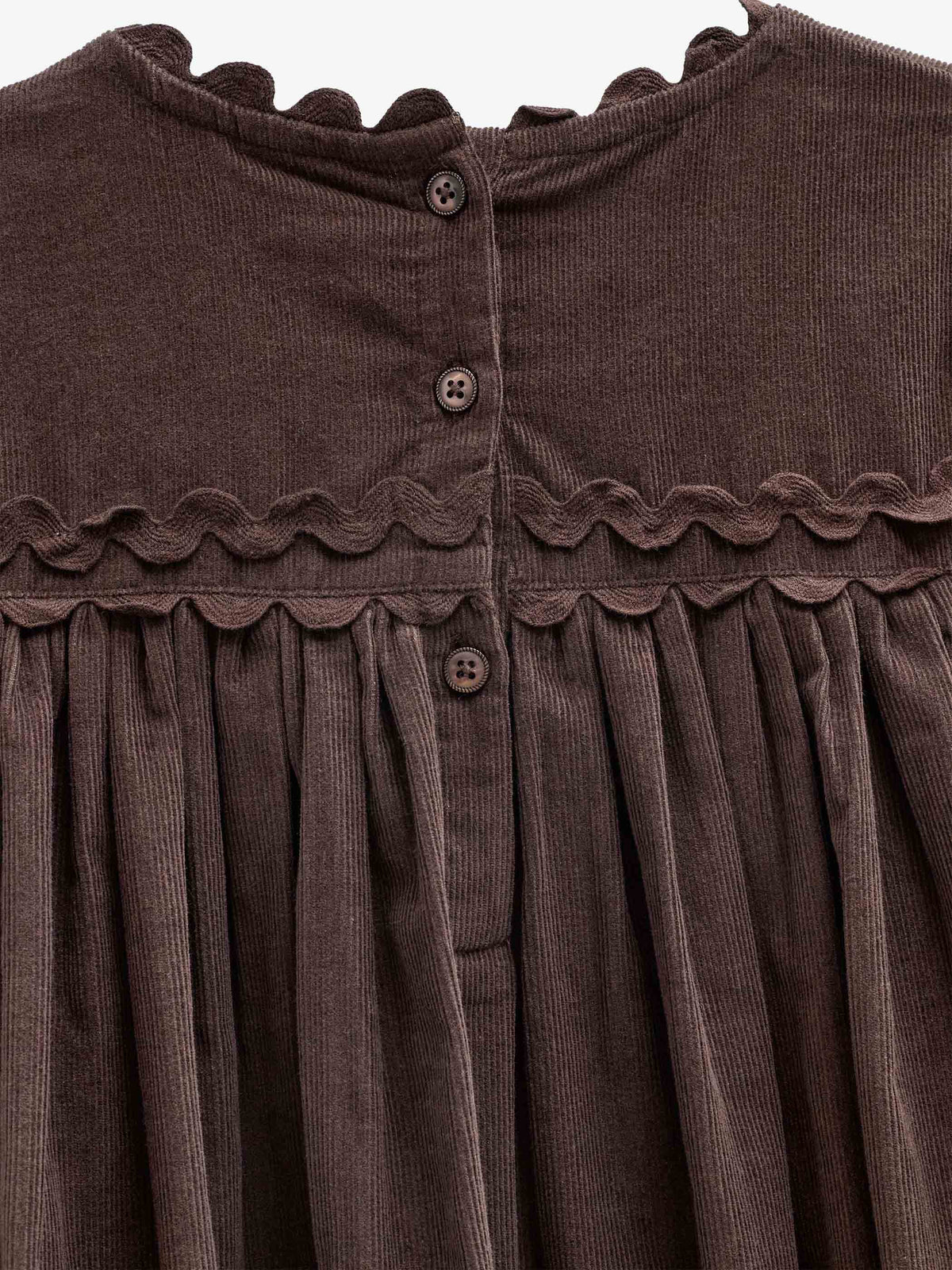 Ric Rac Corduroy Dress - Kids - Dark Brown | 101473 Sille