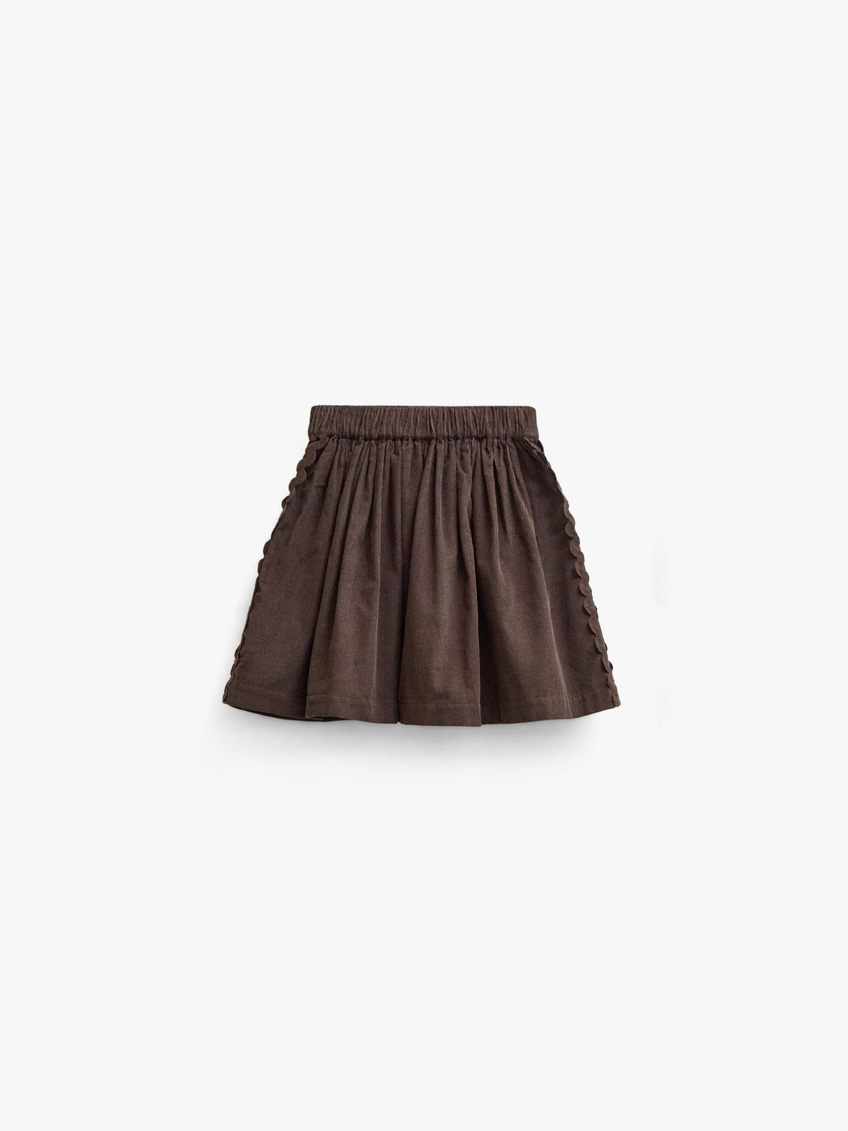 Ric Rac Corduroy Skirt - Kids - Dark Brown | 101477 Sille