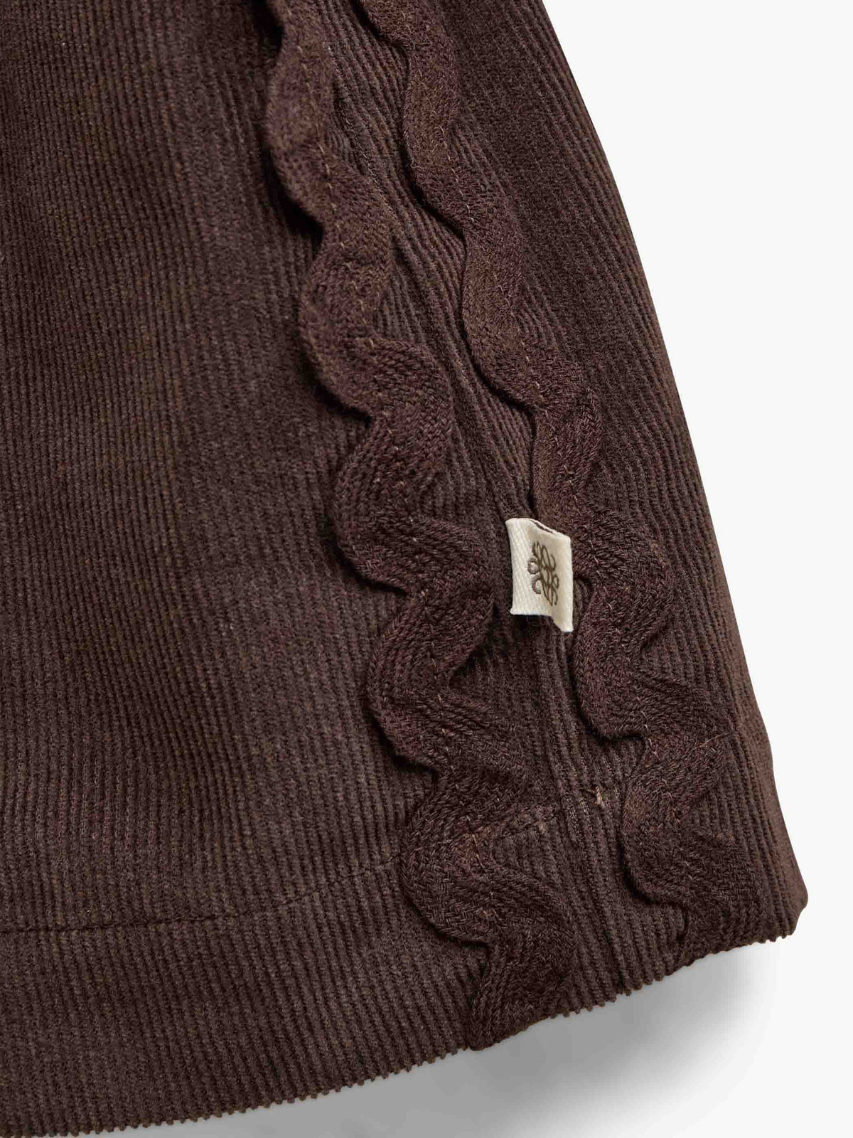 Ric Rac Corduroy Skirt - Tween - Dark Brown | 101478 Sille