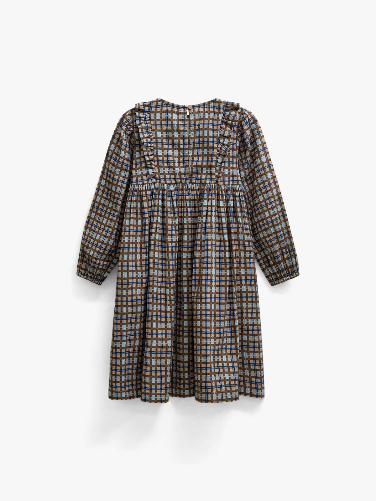 Checked Cotton Dress - Kids - Blue | 101487 Penny