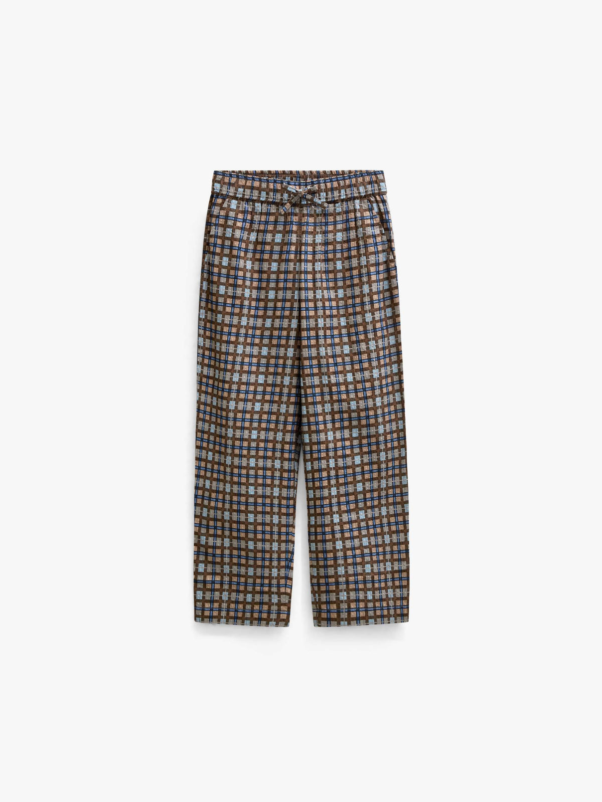 Checked Cotton Trousers - Kids - Blue | 101491 Penny