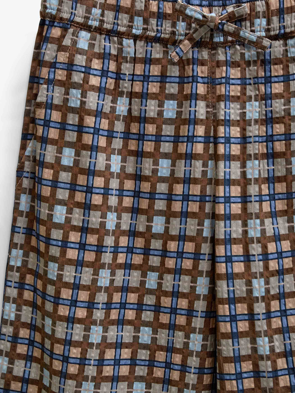 Checked Cotton Trousers - Tween - Blue | 101492 Penny