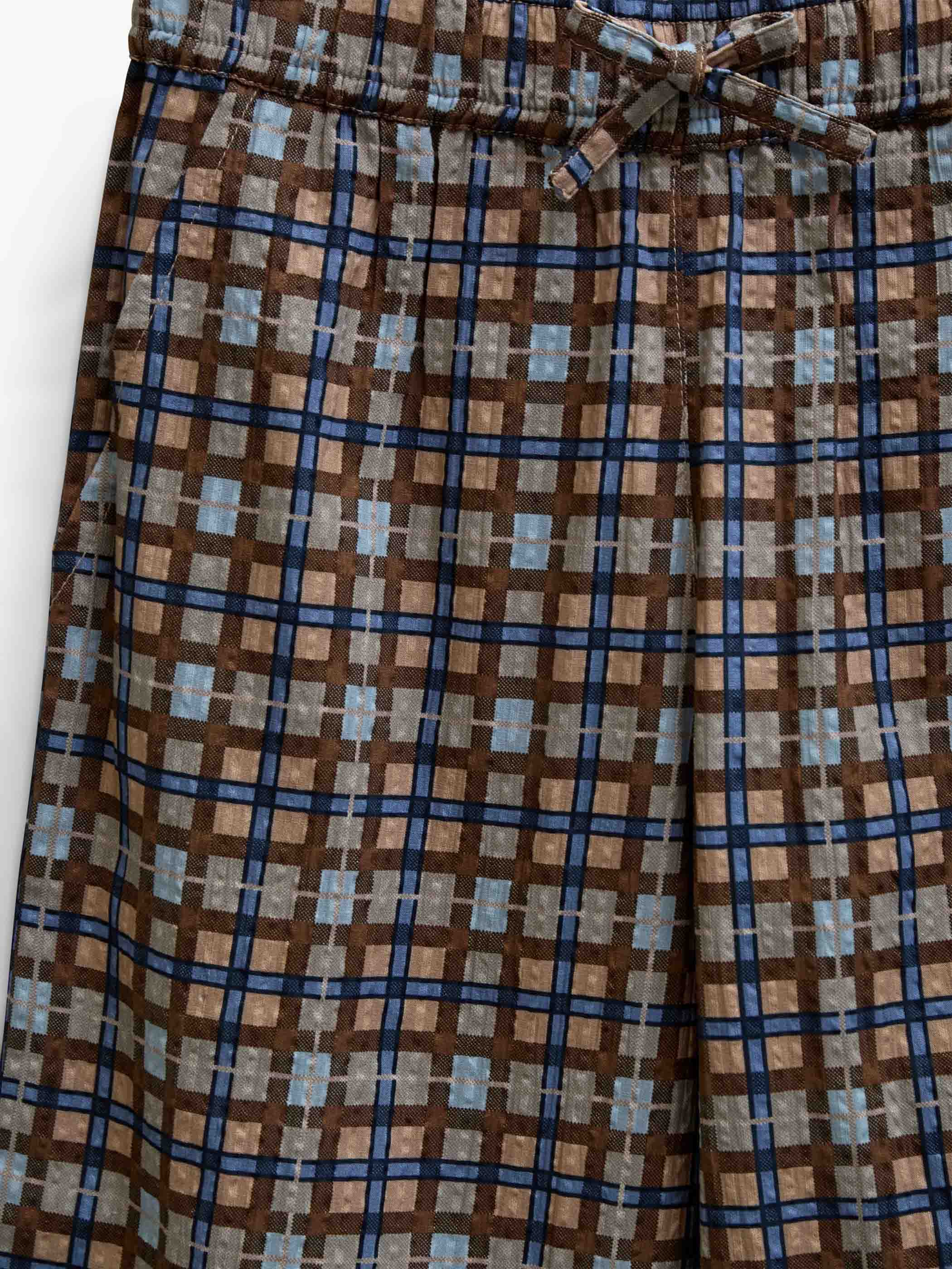 Checked Cotton Trousers - Tween - Blue | 101492 Penny