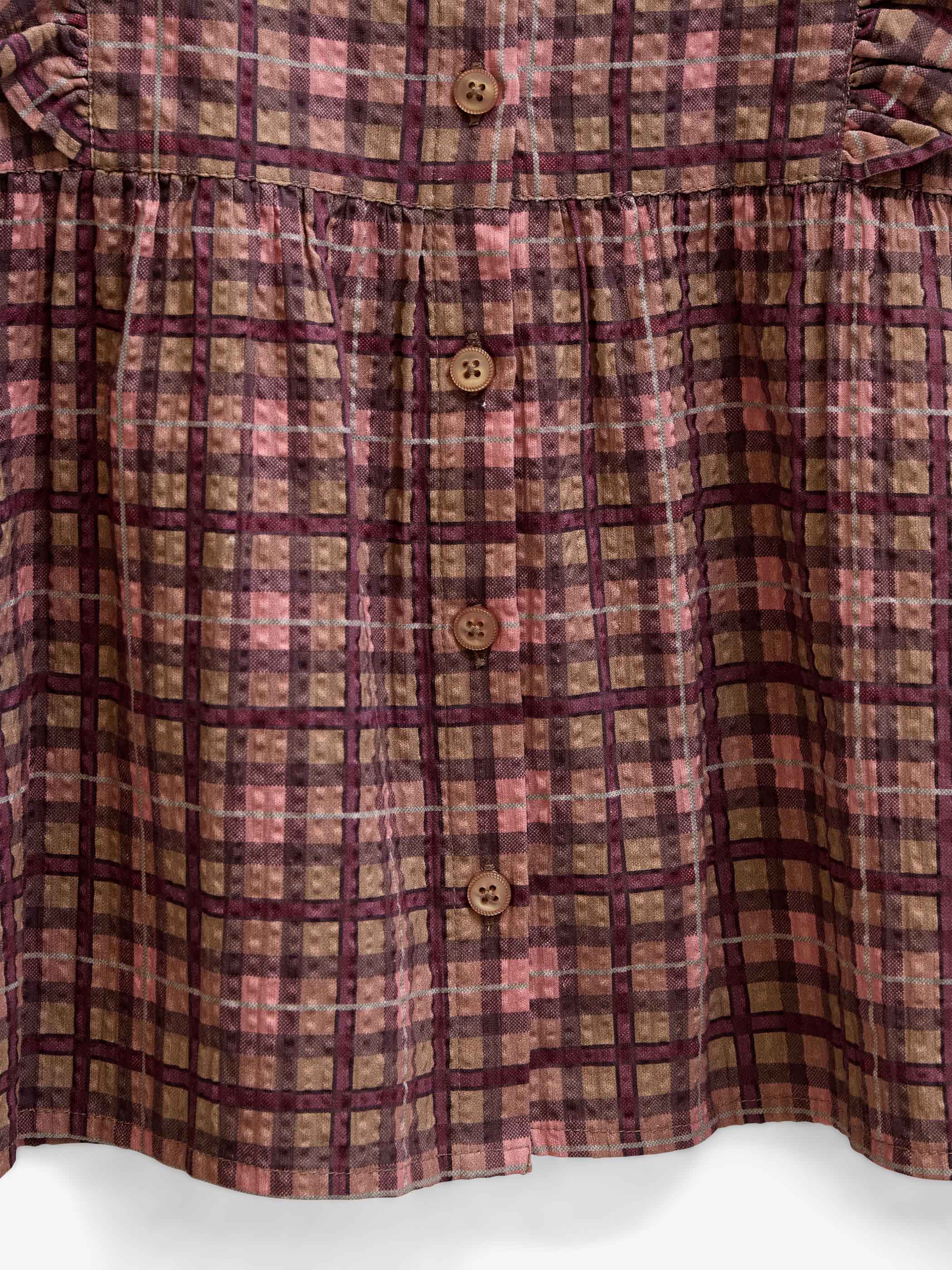 Checked Cotton Frill Blouse - Tween - Rose | 101494 Penny