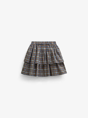 Checked Cotton Skirt - Kids - Blue | 101499 Penny