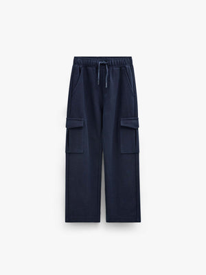 Textured Sweat Cargo Joggers - Tween - Navy | 101511 Wilder