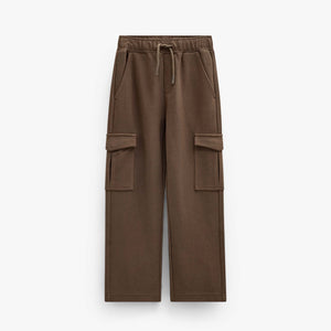 Textured Sweat Cargo Joggers - Tween - Brown | 101512 Wilder